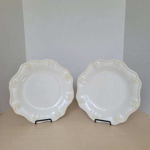 Lenox Butlers Pantry Gourmet Off White Embossed Leaves Scroll 12